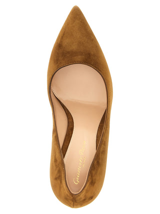 Brown Suede Leather High Heel Pumps