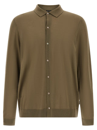 Bicolor Virgin Wool Polo Shirt