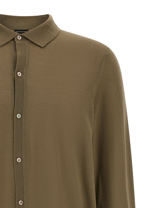 Bicolor Virgin Wool Polo Shirt