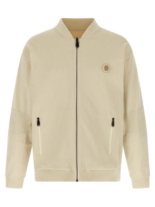 Beige Polyamide Bomber