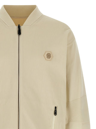 Beige Polyamide Bomber