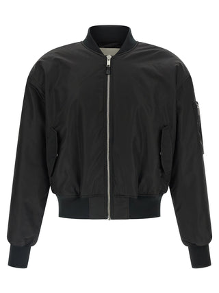 Black Nylon Bomber
