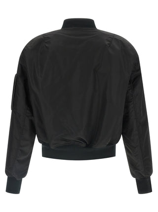 Black Nylon Bomber