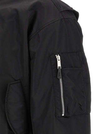 Black Nylon Bomber