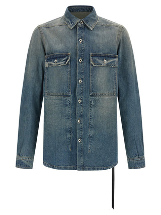 Chaqueta azul de mezclilla de algodón