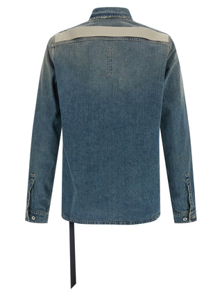 Chaqueta azul de mezclilla de algodón