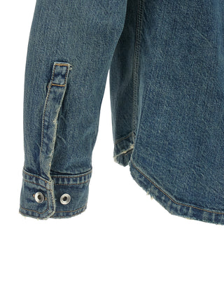 Chaqueta azul de mezclilla de algodón