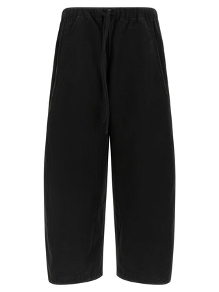 Black Cotton Casual Pants