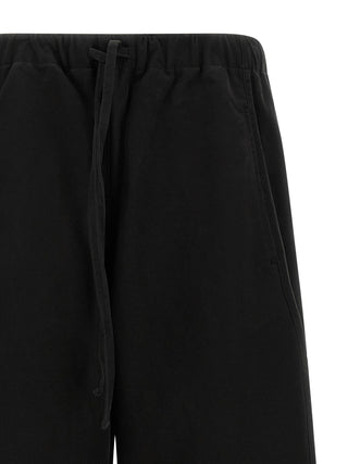 Black Cotton Casual Pants