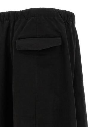 Black Cotton Casual Pants