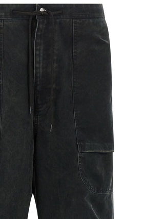 Pantalones cargo de algodón negro  