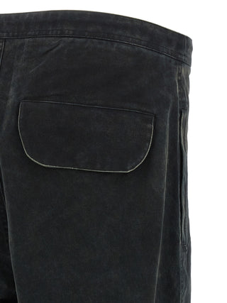Pantalones cargo de algodón negro  