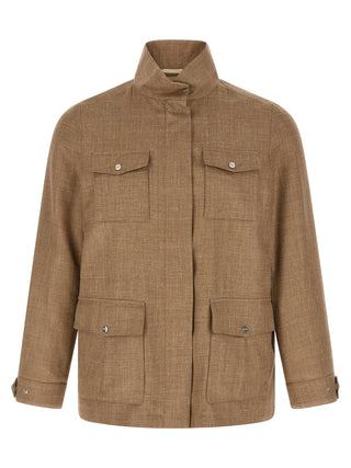Beige Wool Full-Length Jacket