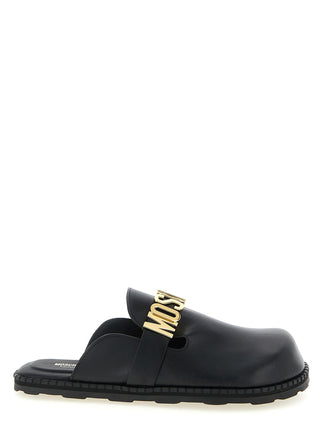 Black Calfskin Clogs