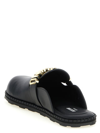 Black Calfskin Clogs