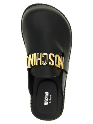 Black Calfskin Clogs