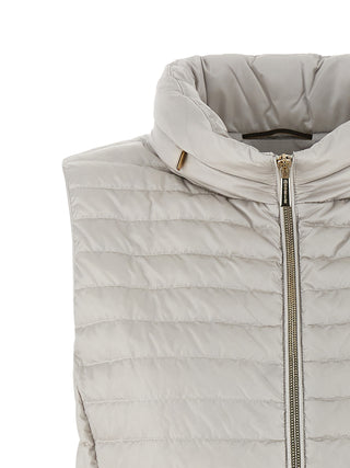 Beige Polyester Sleeveless Jacket