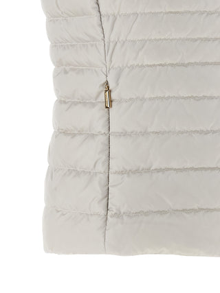 Beige Polyester Sleeveless Jacket