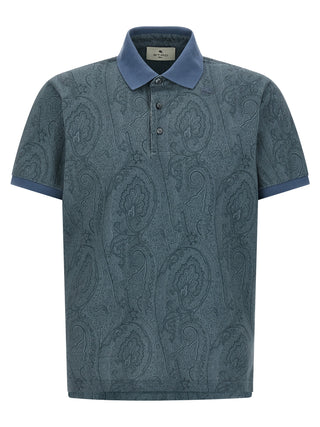 Blue Cotton Polo Shirt