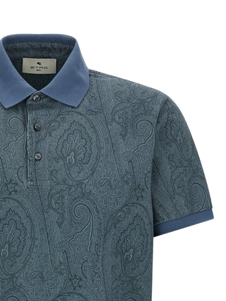 Blue Cotton Polo Shirt