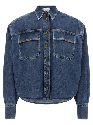 Blusa de algodón azul