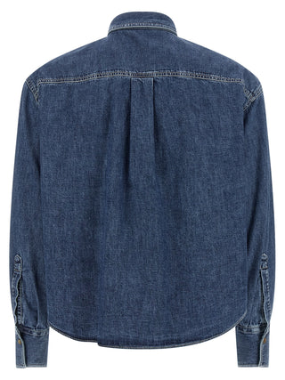 Blusa de algodón azul