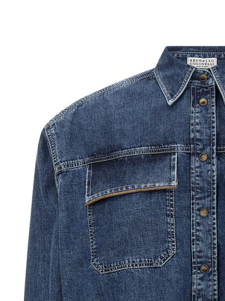 Blusa de algodón azul