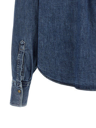 Blusa de algodón azul