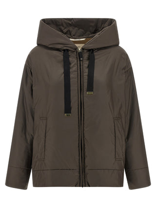 Brown Polyester Shell Jacket