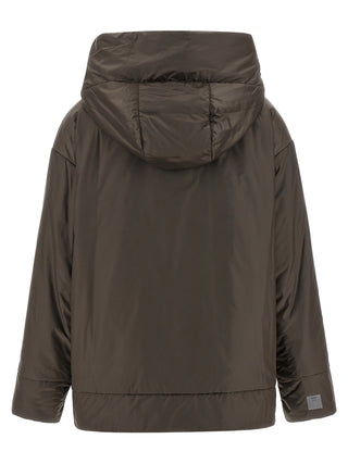 Brown Polyester Shell Jacket