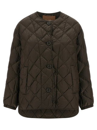 Brown Polyamide Full-Length Jacket