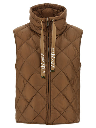 Brown Polyamide Sleeveless Jacket