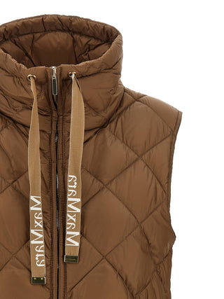 Brown Polyamide Sleeveless Jacket