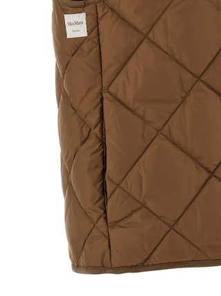 Brown Polyamide Sleeveless Jacket
