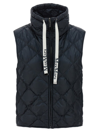 Blue Polyamide Sleeveless Jacket