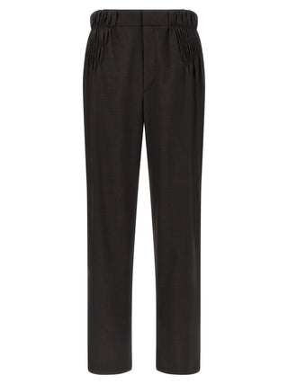 Brown Virgin Wool Casual Pants