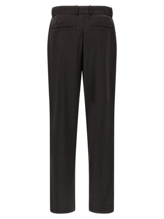 Brown Virgin Wool Casual Pants