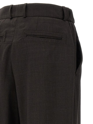 Brown Virgin Wool Casual Pants