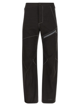 Pantalones casuales de lana virgen marrón