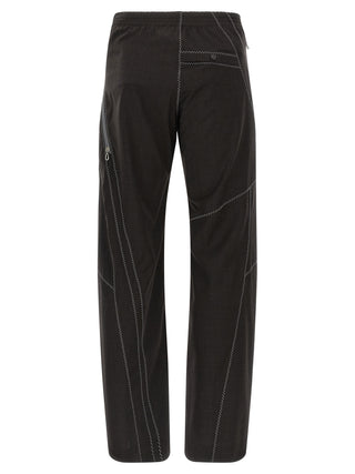 Pantalones casuales de lana virgen marrón