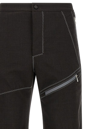 Pantalones casuales de lana virgen marrón