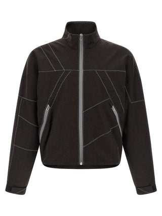 Brown Virgin Wool Full-Length Jacket