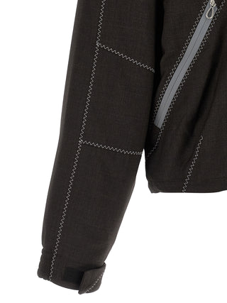 Brown Virgin Wool Full-Length Jacket