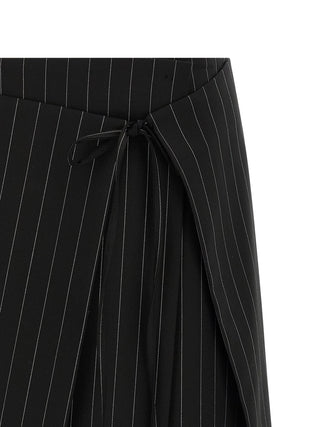 Black Virgin Wool Long Skirt
