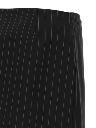 Black Virgin Wool Long Skirt