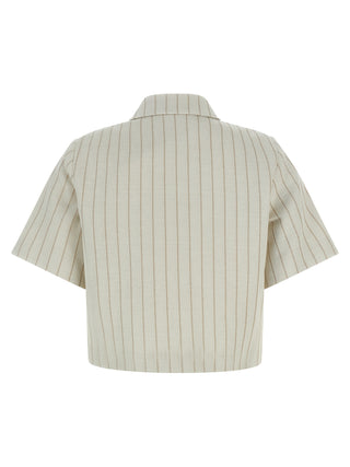 Beige Cotton Full-Length Jacket