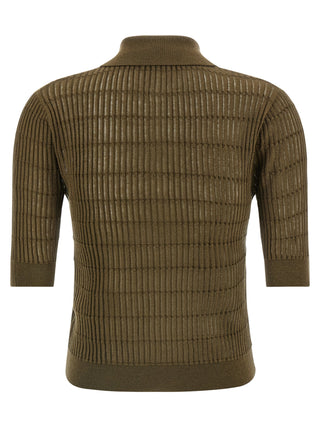 Bicolor Silk Polo Shirt