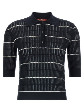Blue Silk Polo Shirt