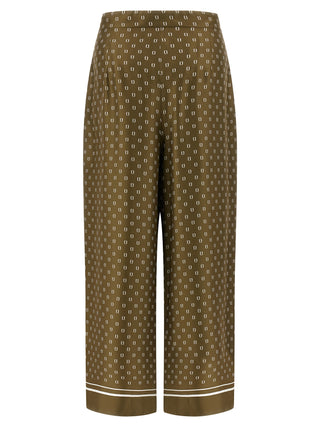 Bicolor Silk Casual Pants
