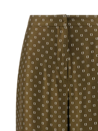 Bicolor Silk Casual Pants
